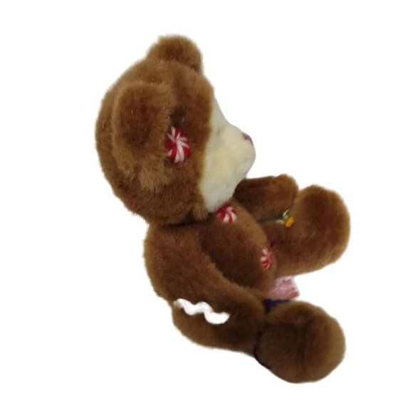 Russ Berrie Cookie Brown Plush Teddy Bear With Peppermint Buttons‎ & Embroidered - Picture 3 of 7